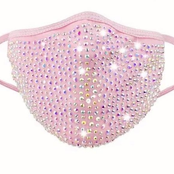 Bling Face Mask With Rhinestone Fashion Mask With Filter Pocket Adjustable - Picture 16 of 16